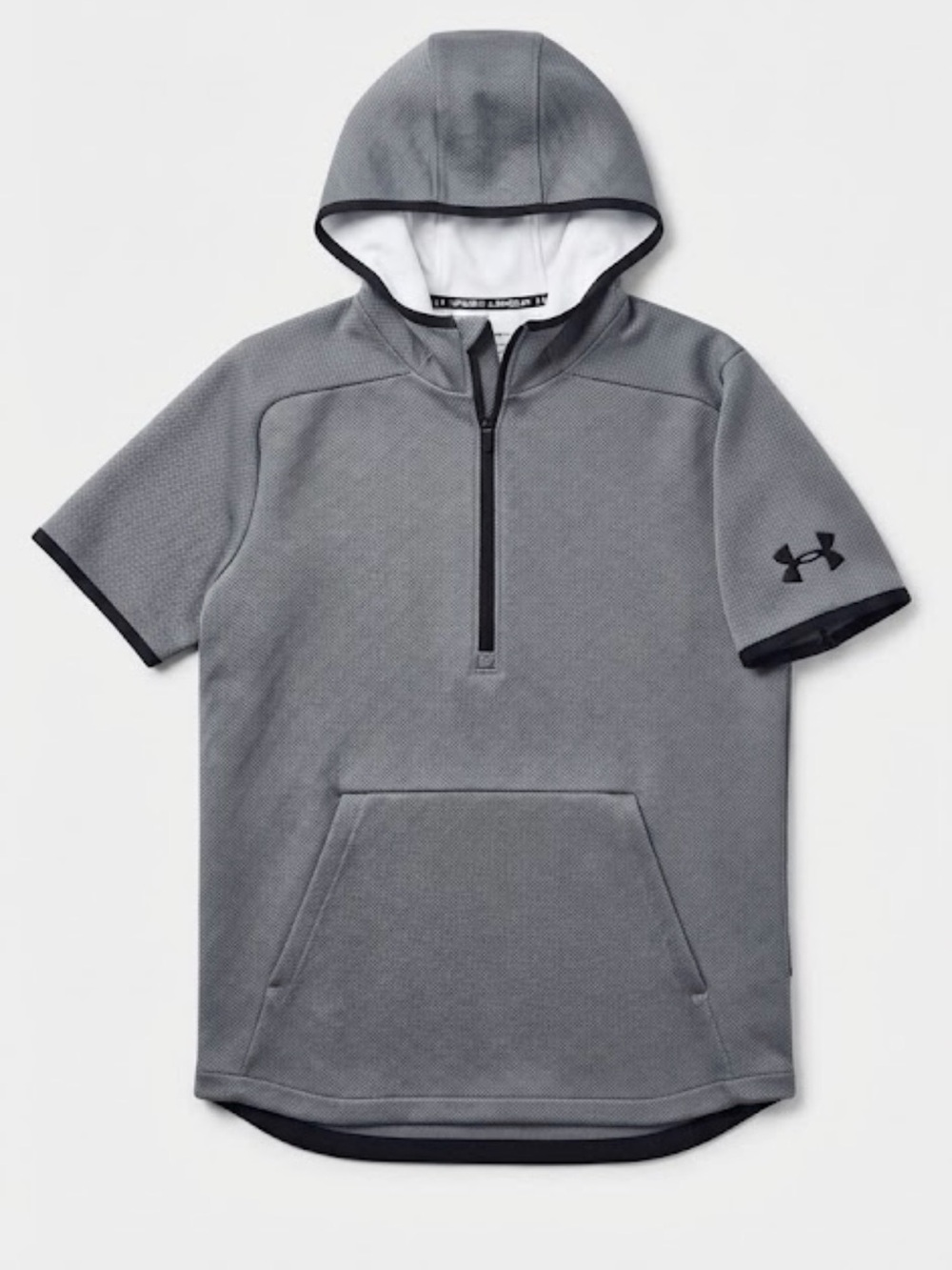 Under Armour 1/2 half zip Mens Medium Gray Unstoppable Move Short Sleeve Hoodie